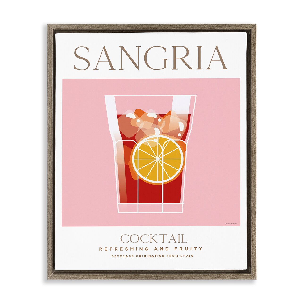 Stupell Industries Chic Minimal Sangria Floater Framed Canvas Wall Art Design by Omar Escalante